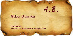 Albu Blanka névjegykártya