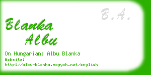 blanka albu business card